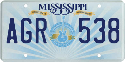MS license plate AGR538