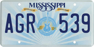 MS license plate AGR539