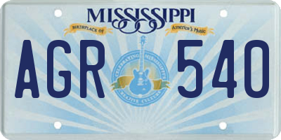MS license plate AGR540