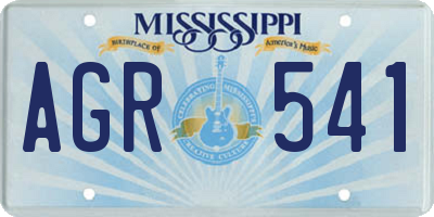 MS license plate AGR541