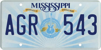 MS license plate AGR543