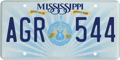 MS license plate AGR544