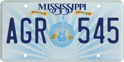 MS license plate AGR545