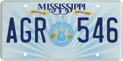MS license plate AGR546