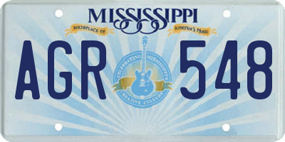 MS license plate AGR548