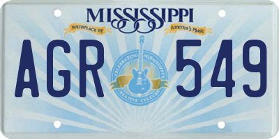 MS license plate AGR549