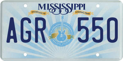 MS license plate AGR550