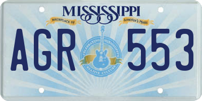 MS license plate AGR553