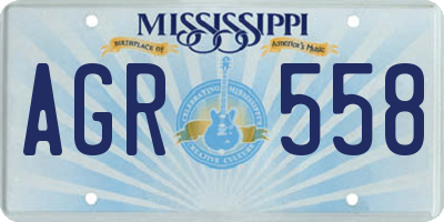 MS license plate AGR558