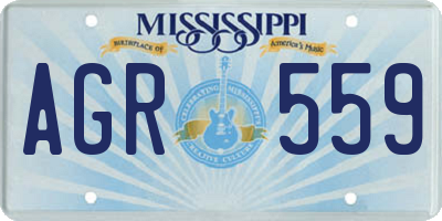 MS license plate AGR559
