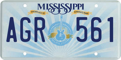 MS license plate AGR561