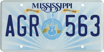 MS license plate AGR563