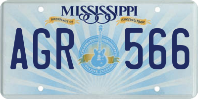 MS license plate AGR566