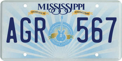 MS license plate AGR567
