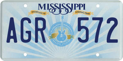 MS license plate AGR572