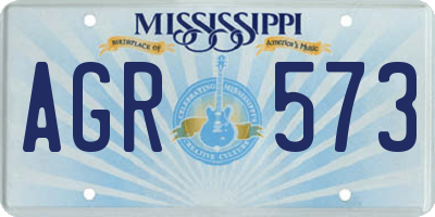 MS license plate AGR573