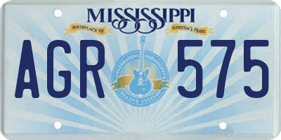 MS license plate AGR575