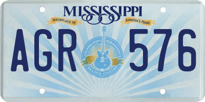 MS license plate AGR576