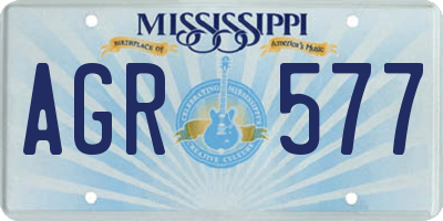 MS license plate AGR577
