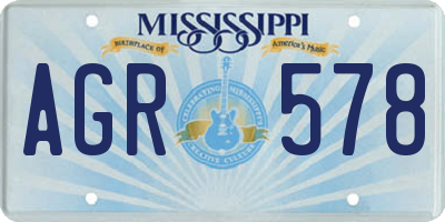 MS license plate AGR578