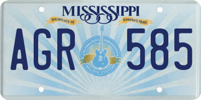 MS license plate AGR585