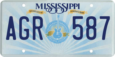 MS license plate AGR587