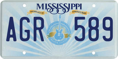 MS license plate AGR589