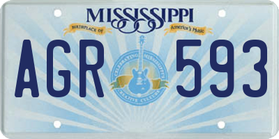 MS license plate AGR593