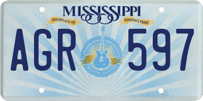 MS license plate AGR597