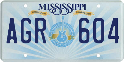 MS license plate AGR604