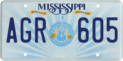 MS license plate AGR605