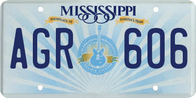 MS license plate AGR606