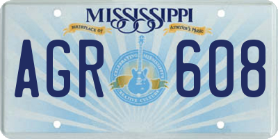 MS license plate AGR608