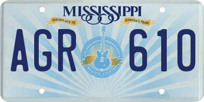MS license plate AGR610