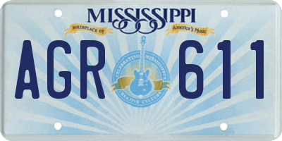 MS license plate AGR611