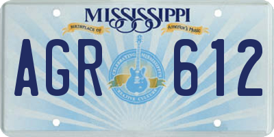 MS license plate AGR612