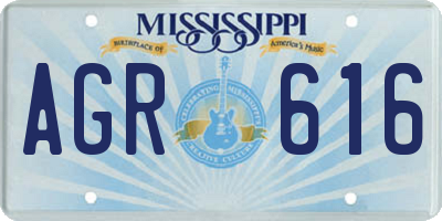 MS license plate AGR616