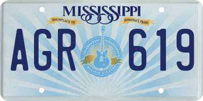 MS license plate AGR619