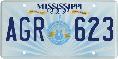 MS license plate AGR623