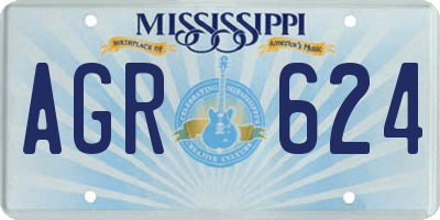 MS license plate AGR624