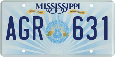 MS license plate AGR631
