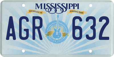 MS license plate AGR632