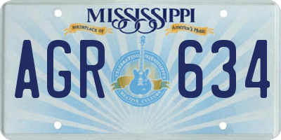 MS license plate AGR634