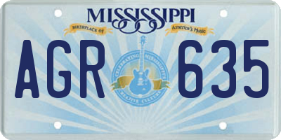 MS license plate AGR635