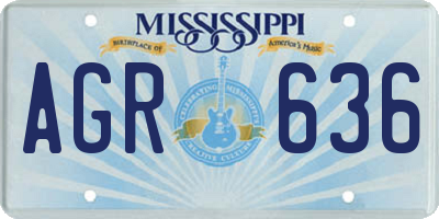 MS license plate AGR636