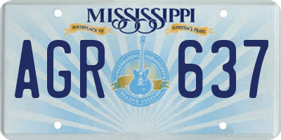 MS license plate AGR637