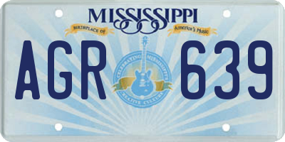 MS license plate AGR639