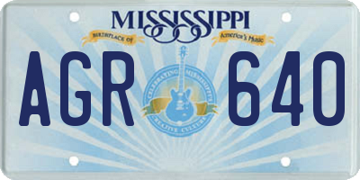 MS license plate AGR640