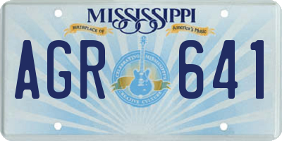 MS license plate AGR641