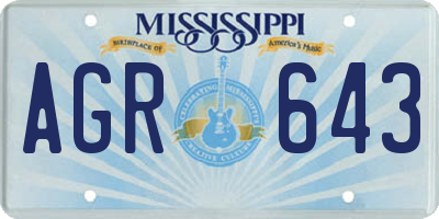 MS license plate AGR643